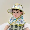Chapéus Infantis para Primavera e Verão, Estilo Fino com Proteção para o Pescoço, Proteção UV, Chapéus de Sol Fofos para Meninos e Meninas, Chapéus de Sol com Topo Aberto