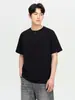 Camiseta Preta Masculina Anti-rugas de Espuma de Memória com Gola Redonda e Manga Curta Verão 2026 Nova Solta Casual Sensação Fresca Manga Meia Manga