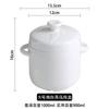 Olla de Cerámica de Doble Capa para Estofado Borde Dorado Hotel con Tapa Dobles Tapas Dobles Asas Tazón para Estofado de Nido de Pájaro Olla Interior Taza para Huevo al Vapor Olla para Estofado Tazón Pequeño para Sopa