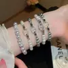 Pulsera con Cierre de Perlas y Zirconio Ovalado para Mujer, Pulsera Exquisita de Nicho de Lujo Ligero, Joyería de Lujo Ligero de Alta Gama al por Mayor