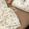 Algodón Puro de Grado A Hilo de Doble Capa Grado Materno e Infantil Juego de Ropa de Cama de Cuatro Piezas Sábana de Cama con Dibujos Animados Estilo de Dibujos Animados Estilo Pequeño Aroma
