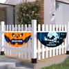 Bandeiras Cruzadas Temu de Halloween em Forma de Leque, Bandeiras de Jardim, Decorações Penduradas, Decorações de Cerca, Bandeiras Semicirculares Externas