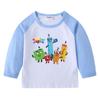 2026 Nueva Camiseta Infantil Transfronteriza de Primavera y Otoño Cuello Redondo Dibujos Animados Manga Larga Camiseta Básica para Niños y Niñas Camiseta de Algodón para Bebé