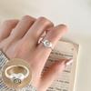 Anillos minimalistas apilables mate cepillado para mujer, anillos abiertos de diseño de nicho único versátiles de moda, anillos para dedo índice de moda