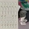 Adesivos de Unha Flor Branca de Primavera Transfronteiriços 3D Impermeáveis Pintados à Mão Flor Fresca Relevo Adesivos de Unha Modelo Hg