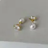 Aretes de Perla y Circonita para Mujer, Sencillos y Elegantes, Adecuados para el Trabajo, Estilosos y de Moda, Aretes Versátiles