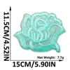 Patch de Bordado de Flor Rosa com Glitter Novo Estilo Patch Floral com Adesivo Termocolante para Decoração de Jaquetas, Sapatos e Malas