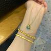 Collar de Calabaza Color Celadón Esmaltado Hoja de Ginkgo para Mujer Nuevo Chino Folu Exquisito Elegante Cadena para Clavícula Chapada en Plata S925