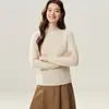 26 años de ropa de mujer de cachemira pura, construcción sin costuras, nueva colección de otoño, de alta gama, elegante y versátil suéter base