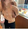 Casaco de Outono Estilo Coreano Cardigã Tricotado Veludo Raccoon Solto Preguiçoso Jaqueta Suéter de Cashmere Macio Cera Feminino Top Outono e Inverno
