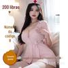 Duplo plus size Sexy Lace Decote Reúna Mais Almofada no Peito Puro Desejo Profundo V Uniforme de Enfermeira Tentador Roupas para Casa terno