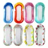 Flotador Hamaca para Piscina Transfronterizo, Cama Flotante Plegable Rayada, Sillón Lounge Inflable para Agua, Flotador Inflable de PVC de Verano
