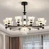 Lustre de cristal com design moderno, luminária para sala de estar, lustre estilo luxo leve preto e dourado, iluminação LED para quarto, fornecimento direto do fabricante