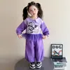 Traje de Niña Primavera Otoño 2026 Nuevo Infantil Elegante Dulce Lindo Casual Dibujos Animados Kuromi Dos Piezas Moderno