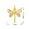 Accesorios para joyería DIY colgante de circonita microincrustada accesorios para collar serie Mariposa Libélula baño de oro de 18 quilates
