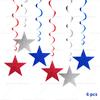 Adornos de espiral de estrella y pentagrama para el Día de la Independencia, decoración con diseño de atmósfera colgante de vórtice para fiesta temática del Día Nacional de los Estados Unidos