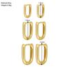 Aretes transfronterizos simples europeos y americanos electrochapados en oro real creativo aretes de arco diseño geométrico aretes de venta caliente de Amazon