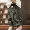 Shorts cargo de estilo americano para hombre talla grande con cremallera lateral, shorts casuales de moda para verano, shorts holgados de secado rápido para exteriores hasta la rodilla