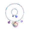 Colar infantil Cauda de sereia Meninas Colar de pérolas Pulseira Anel Brincos Conjunto Meninas Acessórios para Bebês