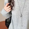 Colar de Estrela do Mar com Laço Estilo Coreano Joia para Mulheres, Corrente de Clavícula de Luxo com Design Único, Acessório de Corrente Longa para Suéter