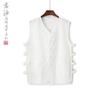 Abrigo Tang sin mangas estilo chino para personas de mediana edad y mayores, chaleco delgado vintage, hombro para hombre, verano, holgado, chaqueta mandarín, top, camiseta para hombre
