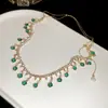 Exquisito Collar de Perlas en Forma de Gota de Agua Incrustado con Diamantes Estilo Coreano, Lujo Ligero, Sensación de Alta Gama, Elegante Cadena para Clavícula, Joyería de Diseño Moderno para Mujeres