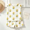 Conjunto de Ropa de Verano Dulce a la Moda de Seda de Hielo para Casa y Aire Acondicionado para Niñas, Chaleco de Encaje y Shorts para Niños, Ropa Exterior Linda, Conjunto de Moda