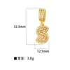 Xi Yin Transfronterizo Europa y América ins Moda Personalidad Hip Hop Colgante Perforado Cobre Microincrustado Circonita Colgante de Cobre de 26 Letras