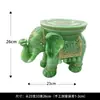 Enfeite de banquinho de elefante de jade verde para vasos de plantas, decoração de casa para sala de estar e entrada, uma mascote para atrair riqueza e boa sorte, item de artesanato