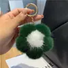 Amuletos para Bolsos Pequeños de Piel de Visón Genuino al por Mayor, Colgantes de Llavero de Peluche de Lujo de Gama Alta para Coche, Regalos Creativos