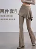 Calça de yoga inteiriça para mulheres, novo modelo de outono, cintura alta, levanta bumbum, treino de Pilates, calça esportiva flare, calça longa fitness