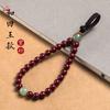 Cinnabar Llavero Colgante Cadena Año de Nacimiento del Zodíaco Buda para el Año del Caballo Creativo Unisex Paz Plata Pura Jade Hetian