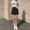 Falda Corta de Mezclilla Sencilla, Estilo Ajustada a la Cadera, Nueva Verano 2023 Versión Coreana, Minifalda Retro de Cintura Alta en Corte A para Figuras Pequeñas