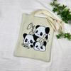 Bolsa de Tricô Ins Desenho Panda Feminina Moda para Carregar na Mão Grande Capacidade Bolsa de Ombro Bolsa Transversal Bolsa