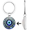 Fabricante de Origen Transfronterizo Azul Dorado Ojo de Diablo Ojo Maligno Gema del Tiempo Aleación Llavero Colgante