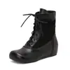 Botas de mujer estilo europeo y americano con punta redonda y cordones, botas Martin de talla grande, transfronterizo 15-9