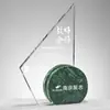Nuevo trofeo de cristal de mármol personalizado premios anuales para empleados regalos artesanías grabado gratuito