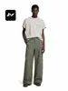 Calça de trabalho retro americana para homens e mulheres, multi-bolsos, modelagem que emagrece, solta, versátil, larga, perna reta, calça casual de perna larga
