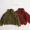 Mq~100% Algodão Puro Jaqueta de Outono e Inverno Nova de Algodão Puro para Meninos e Meninas, Cardigã Estiloso para Sair, Algodão e Espessamento