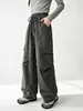 Calça cargo larga e estilosa de estilo coreano com bolsos tridimensionais para meninas, calça comprida de corte solto, calça longa casual versátil para primavera e outono