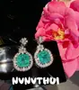 Joias Glacier Mojito Flor Pedra Preciosa Brincos Acessórios de Banquete de Luxo Verde Pavão Cubo de Açúcar Brilhante Conjunto de Colar com Diamante