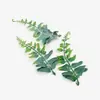 Accesorios para Guirnaldas de Flores Flor de Paja DIY Ramillete Escarchado Blanco Planta Decorativa Gipsófila Hoja Verde Flor de Plástico