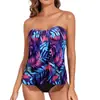 Nuevo traje de baño de dos piezas Huludao 2027, conjunto bikini tankini para mujer de talla grande transfronterizo europeo y americano