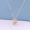 Colar de aço titânio feminino inteligente coroa treme com pingente rede vermelha feminina maré clavícula corrente presente aniversário fábrica outlet