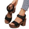 Sandalias de tacón alto con hebilla de cinturón para mujer, zapatos informales de tacón alto con punta de pez, novedad de verano 2024