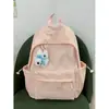 Mochila Escolar Estudantil Fresca e Simples Estilo Japonês, Mochila Casual Estudante Ensino Fundamental Campus, Mochila Escolar Leve Bordada com Laço