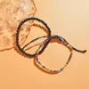 2022 Nuevo Pulsera Tejida Estilo Bohemio Combinación de Piedra Volcánica de Lava para Hombres Pulsera Hecha a Mano de Tela Vintage
