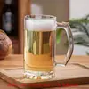 Taza de cerveza de vidrio Jingxiang para preparar cerveza, de gran capacidad para el hogar, engrosada, con asa, barra, Taza Héroe comercial