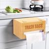 Caja de almacenamiento de bambú para el hogar, restaurante, cocina, bolsa de conservación de alimentos, caja de almacenamiento, bolsa de basura colgante, caja de almacenamiento de madera