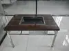 Mesa de Barbacoa Comercial sin Humo, Parrilla de Barbacoa de Autoservicio, Pierna de Cordero a la Parrilla de Carbón, Mesa de Barbacoa Exterior de Acero Inoxidable